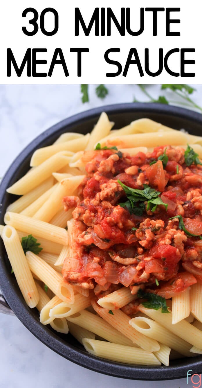 Pasta with Meat Sauce Recipe - an easy 30 minute dinner for a weeknight meal!
