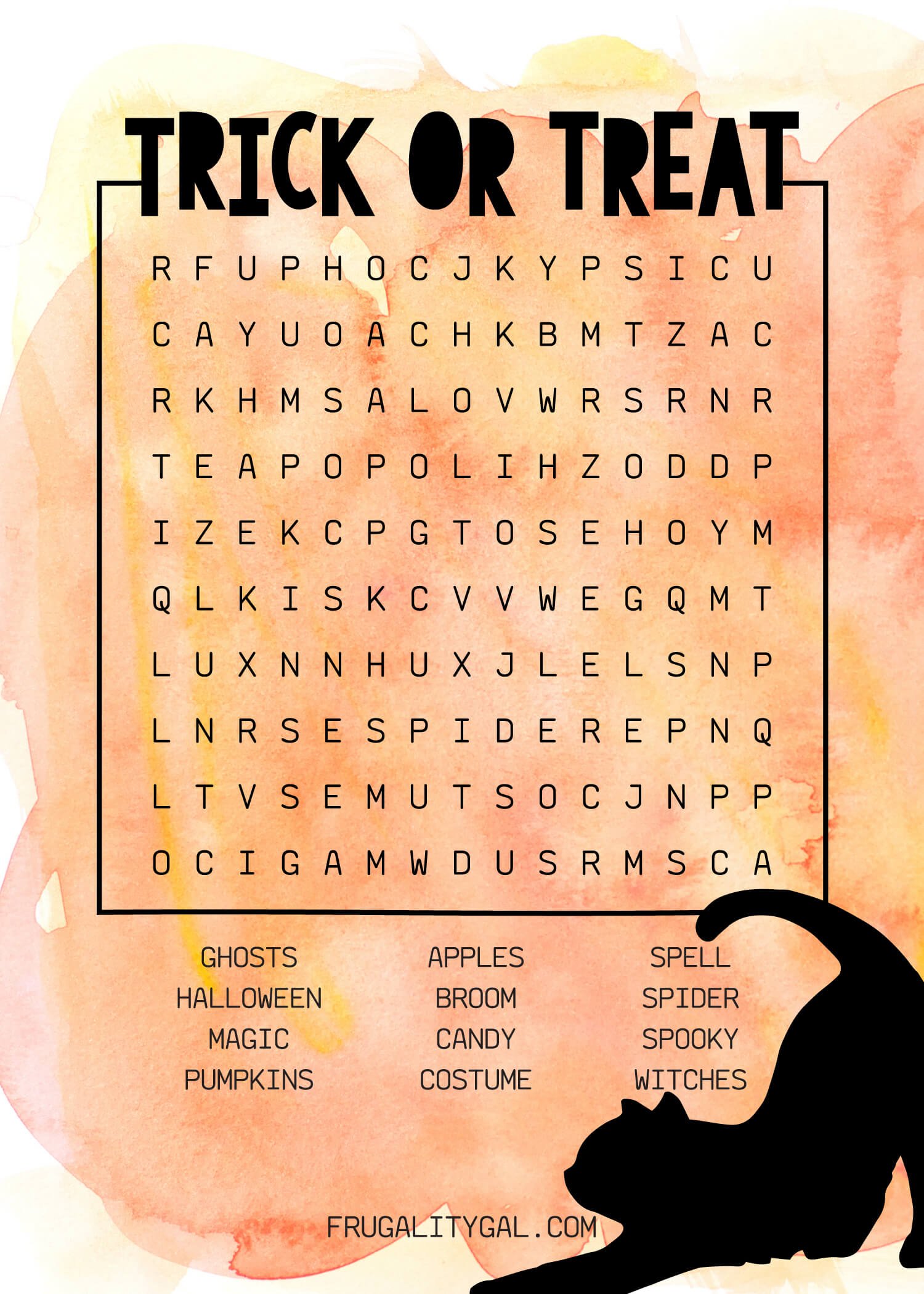 halloween word search free pdf