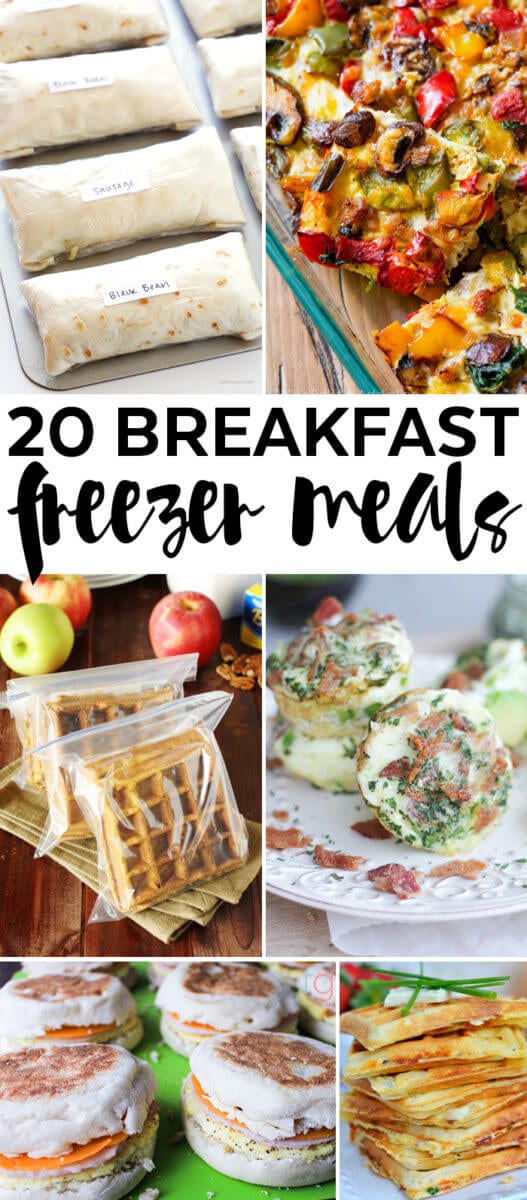 20 Breakfast Freezer Meals - Add these easy make ahead breakfast ideas into your meal plan rotation! Gotowanie w zamrażarce | Śniadania w zamrażarce | Dania na później