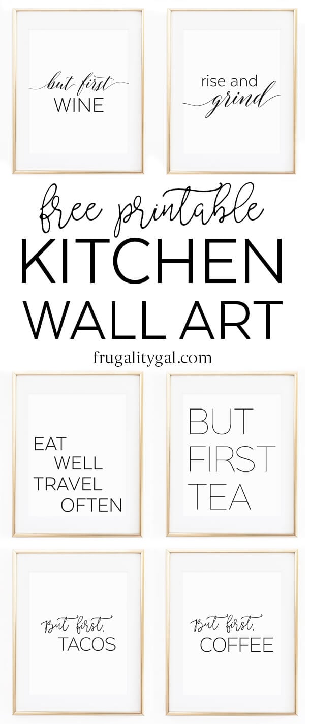  Kitchen  Wall Art  8x10 Set of Six Prints Free  Printable 