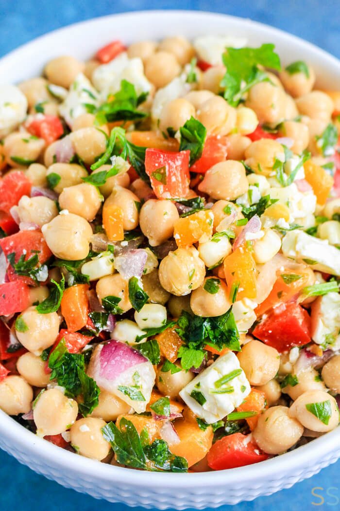 Rainbow Chickpea Salad Recipe | 30 Minute Mediterranean Salad