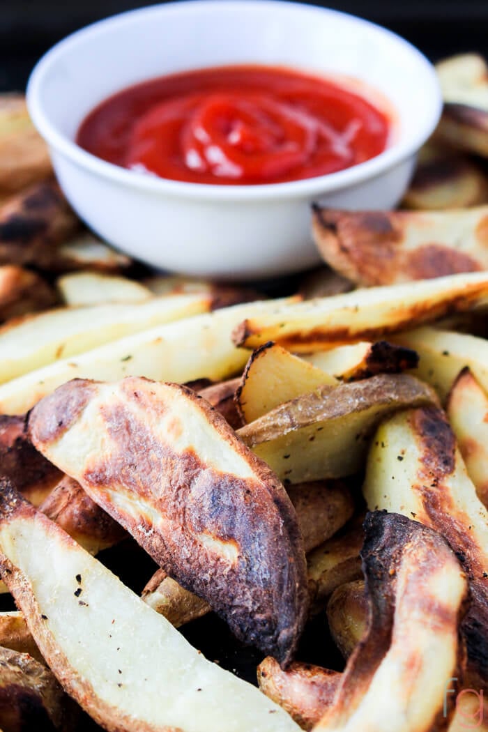 Crispy Baked French Fries | Easy Potato Wedges Baked Crispy | Potato Wedges Recipe | Oil Free Vegan Recipes | Appetizers Easy