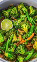 This Garlic Broccoli Stir Fry Recipe is a super quick 10 minute dinner that's light, fresh and veggie packed.