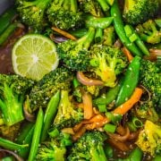 This Garlic Broccoli Stir Fry Recipe is a super quick 10 minute dinner that's light, fresh and veggie packed.