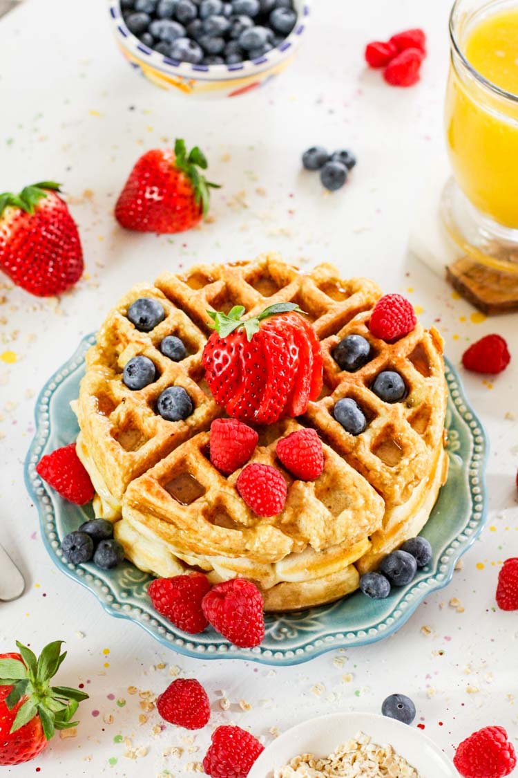 Easy + Healthy Oatmeal Flour Oatmeal Waffles - Savor + Savvy