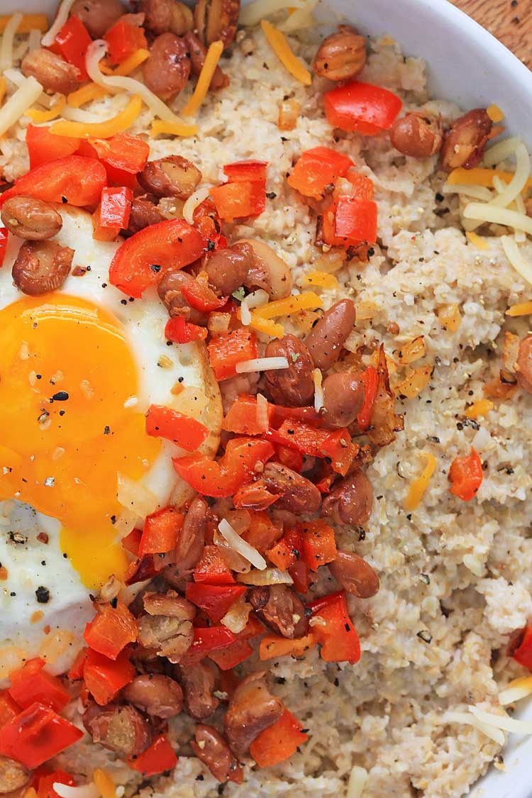 Savory Oatmeal with Egg Savory Bacon Savor + Savvy