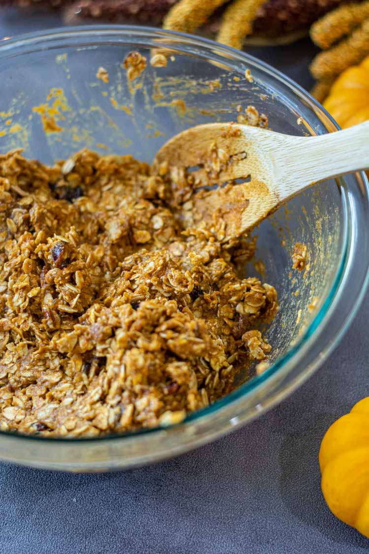 Breakfast cookie batter after mixing it all together.