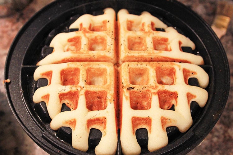Coconut Flour Waffle in the Waffle Iron.