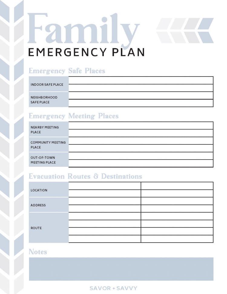 Family Emergency Binder | FREE Printables for a Crisis - Savor + Savvy