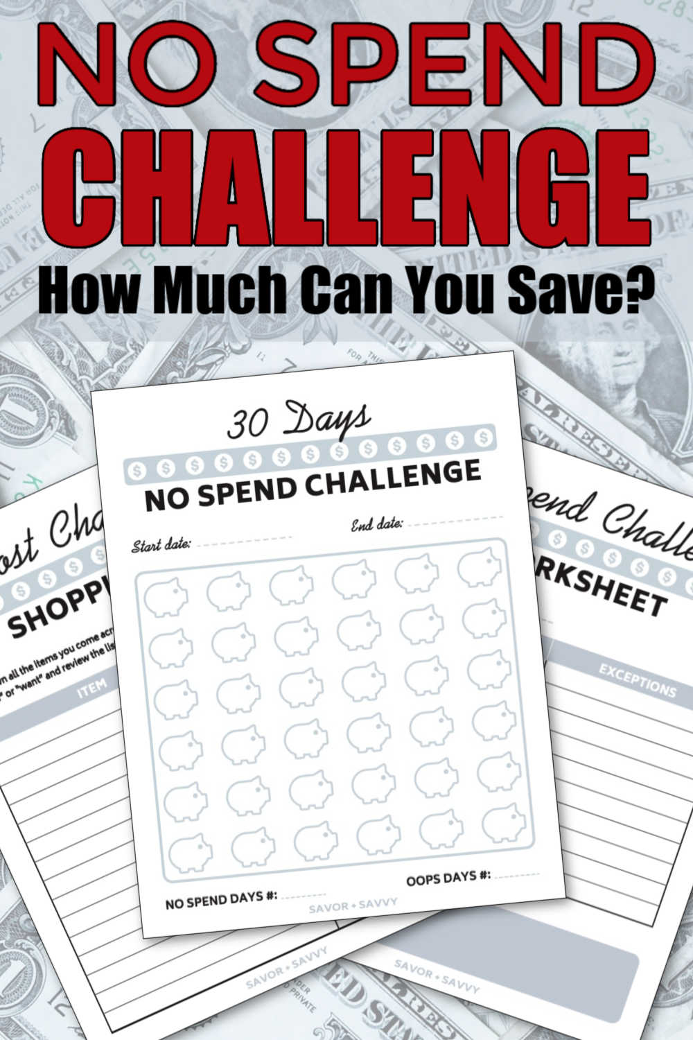 No Spend Challenge Printable