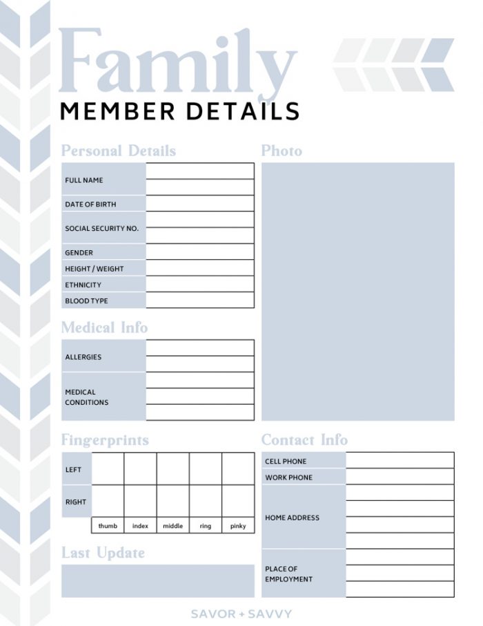 Family Emergency Binder | FREE Printables for a Crisis - Savor + Savvy