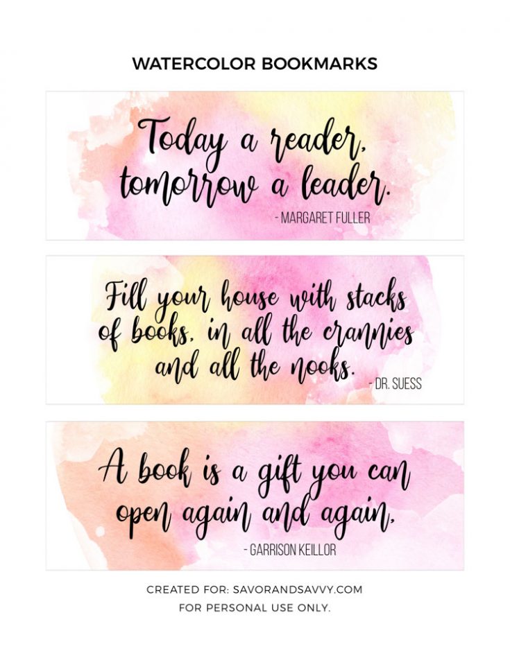 Bookmarks for Adults - Free Printable