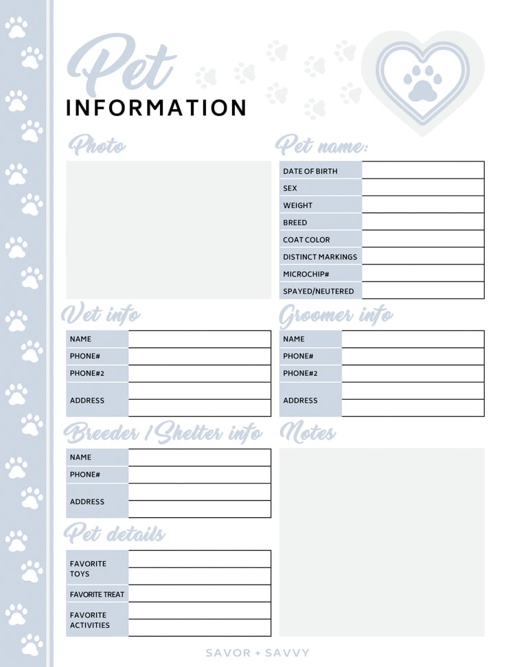 home-living-info-sheet-pet-information-pet-sitter-notes-pdf-cute-printables-planners-prints