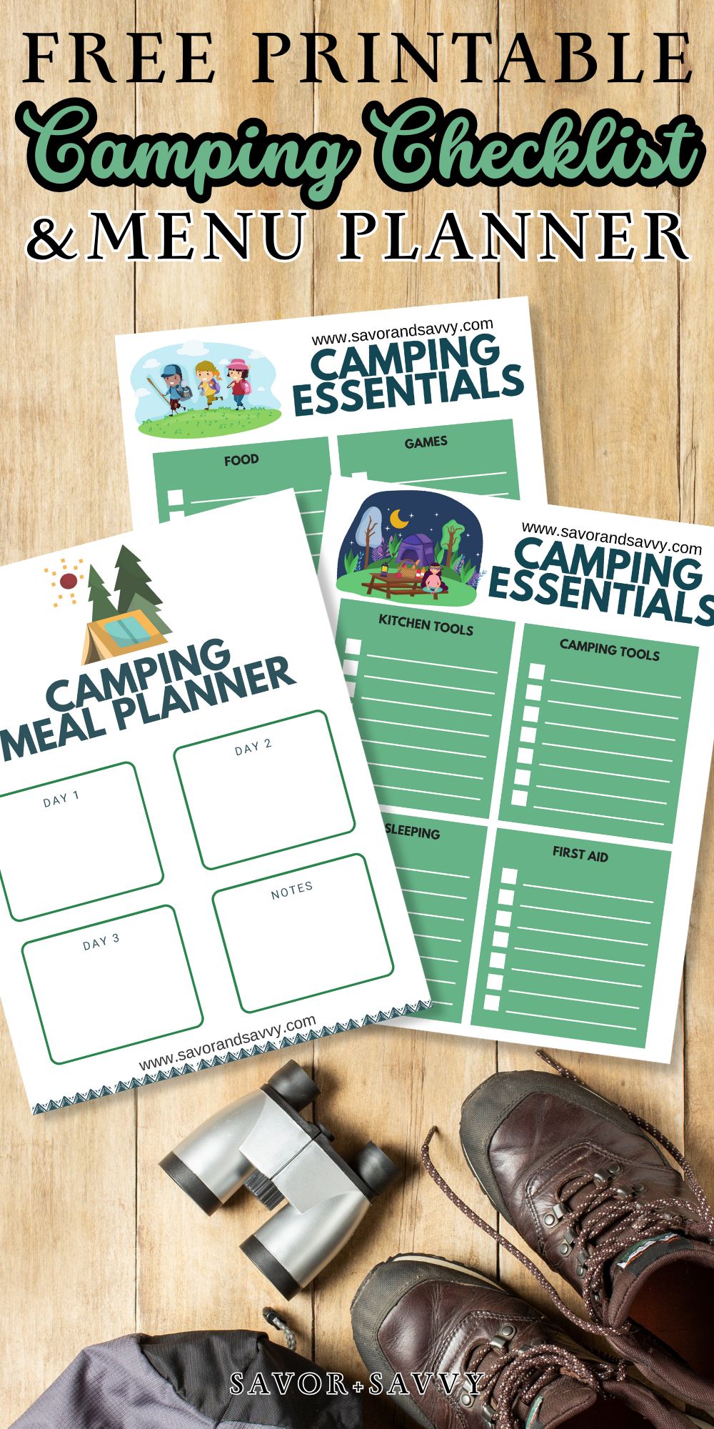 Free Printable Camping Checklist & Meal Planner