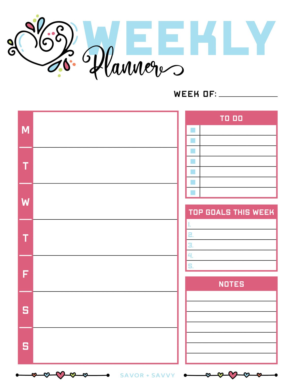 weekly planner printable