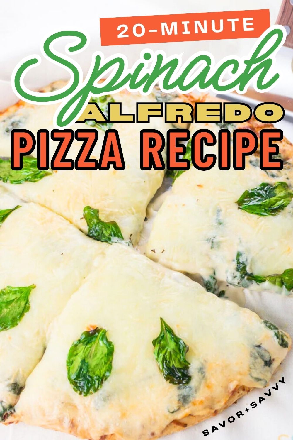 Vegetarian Spinach Alfredo Pizza