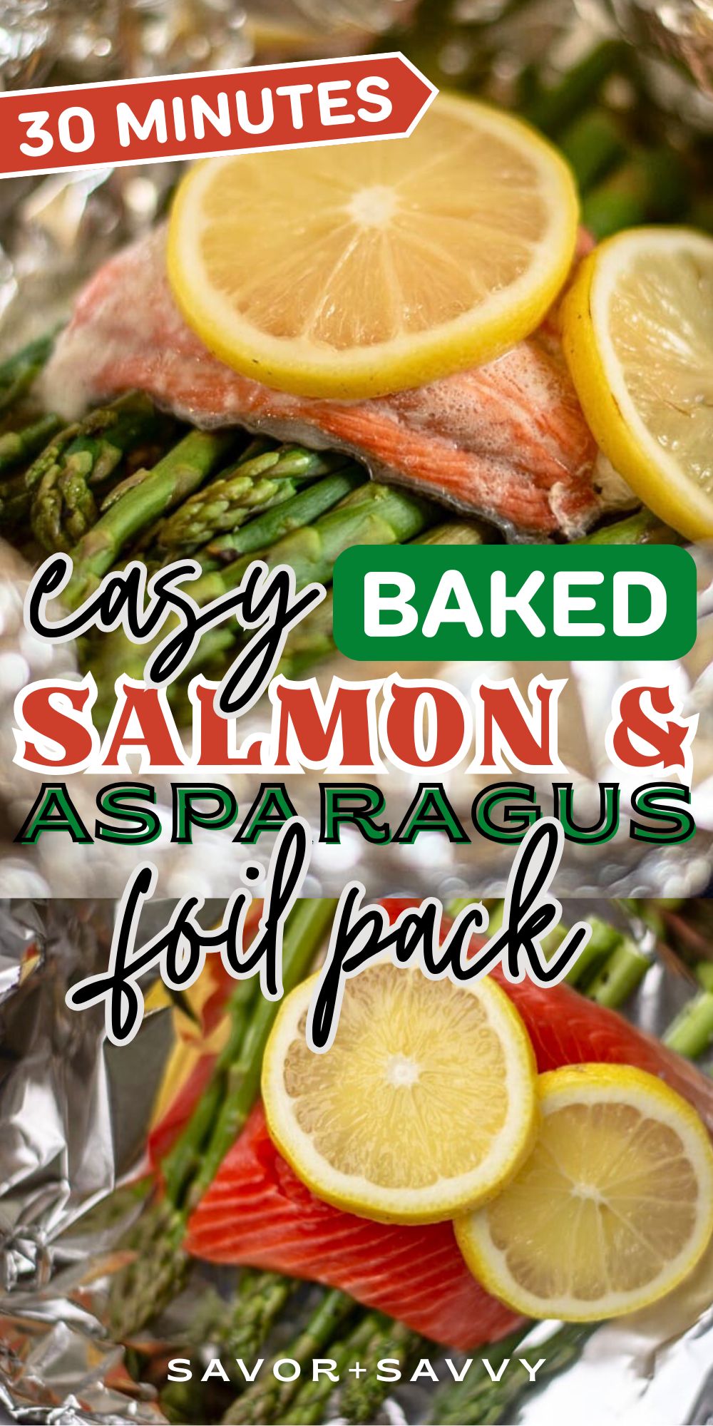 Oven Baked Salmon in Foil With Asparagus