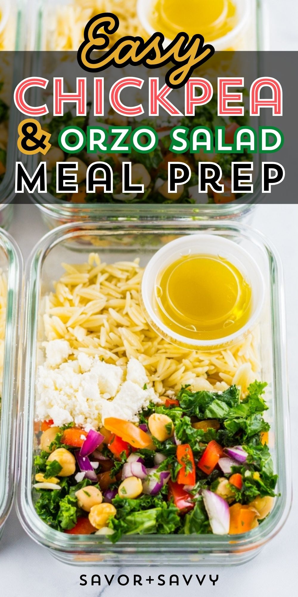 Chickpea Orzo Salad Lunch Meal Prep