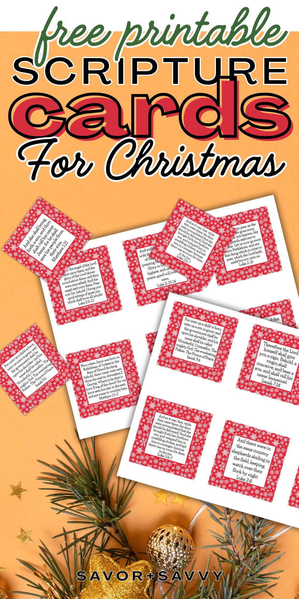 Free Printable Scripture Cards For Christmas