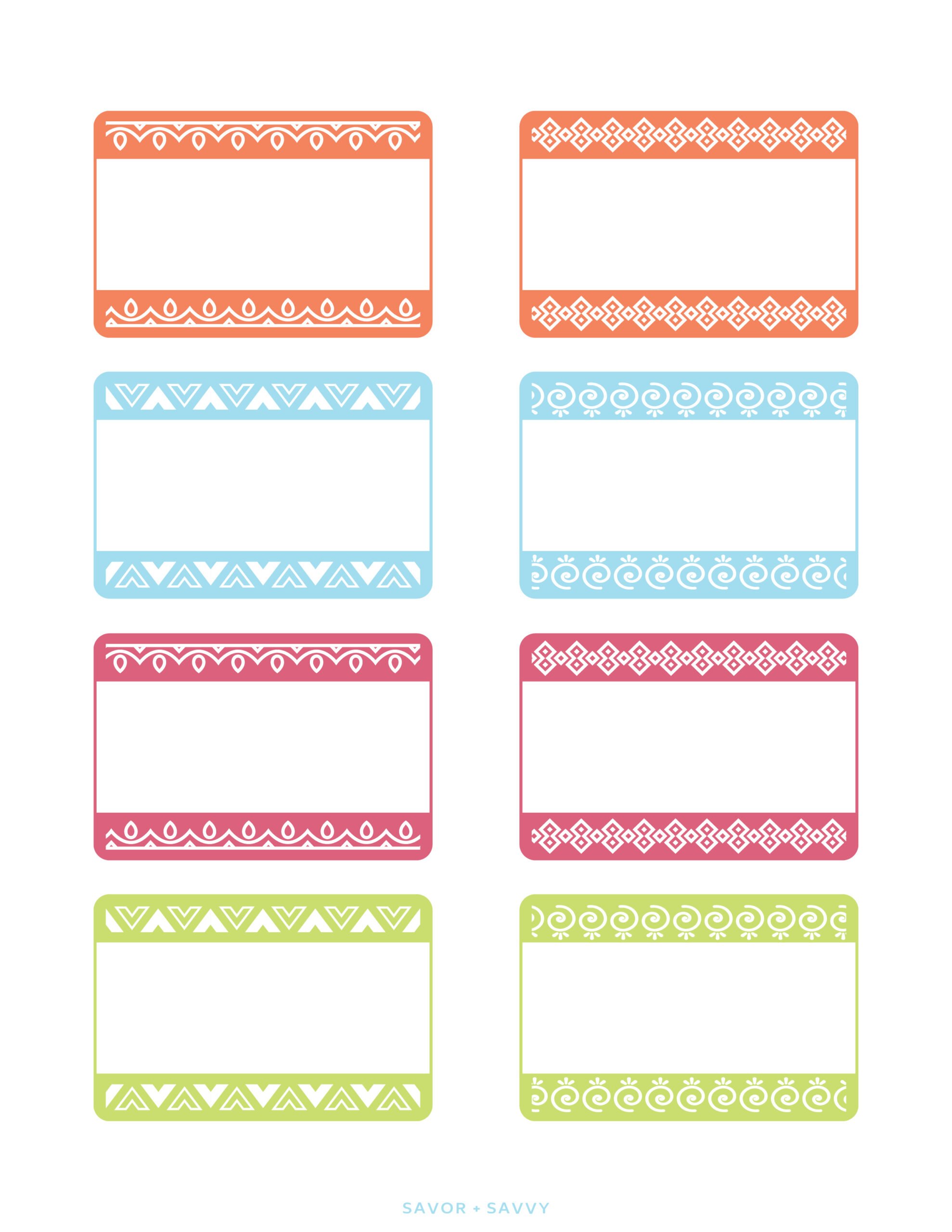 printable pantry labels sheet from the Kitchen section of the home binder.