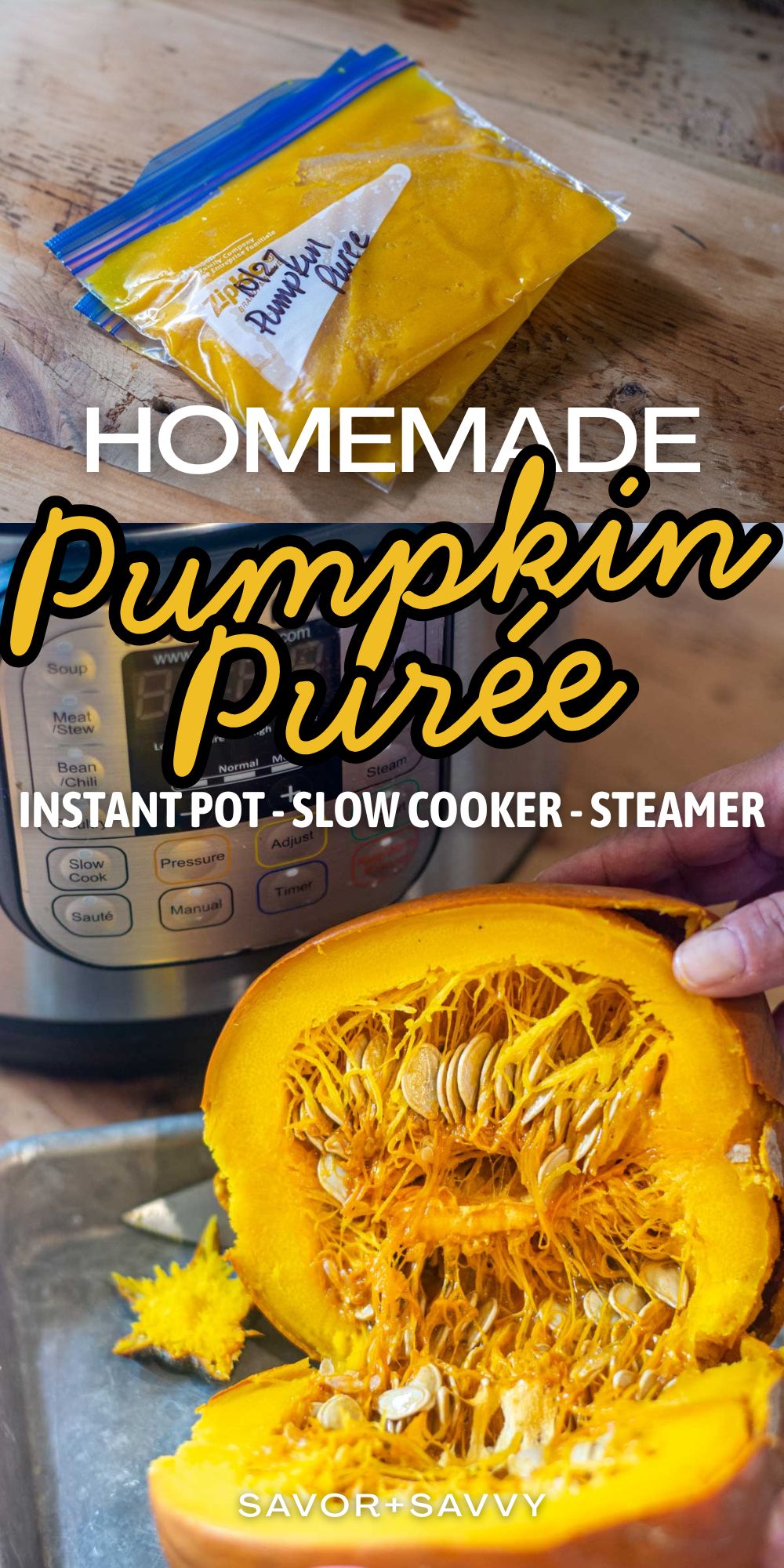 How to Make Pumpkin Purée {Instant Pot + Slow Cooker + Steamer}