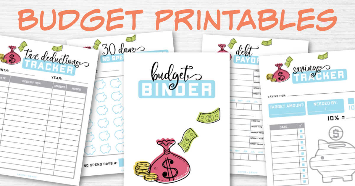 budget binder free printables