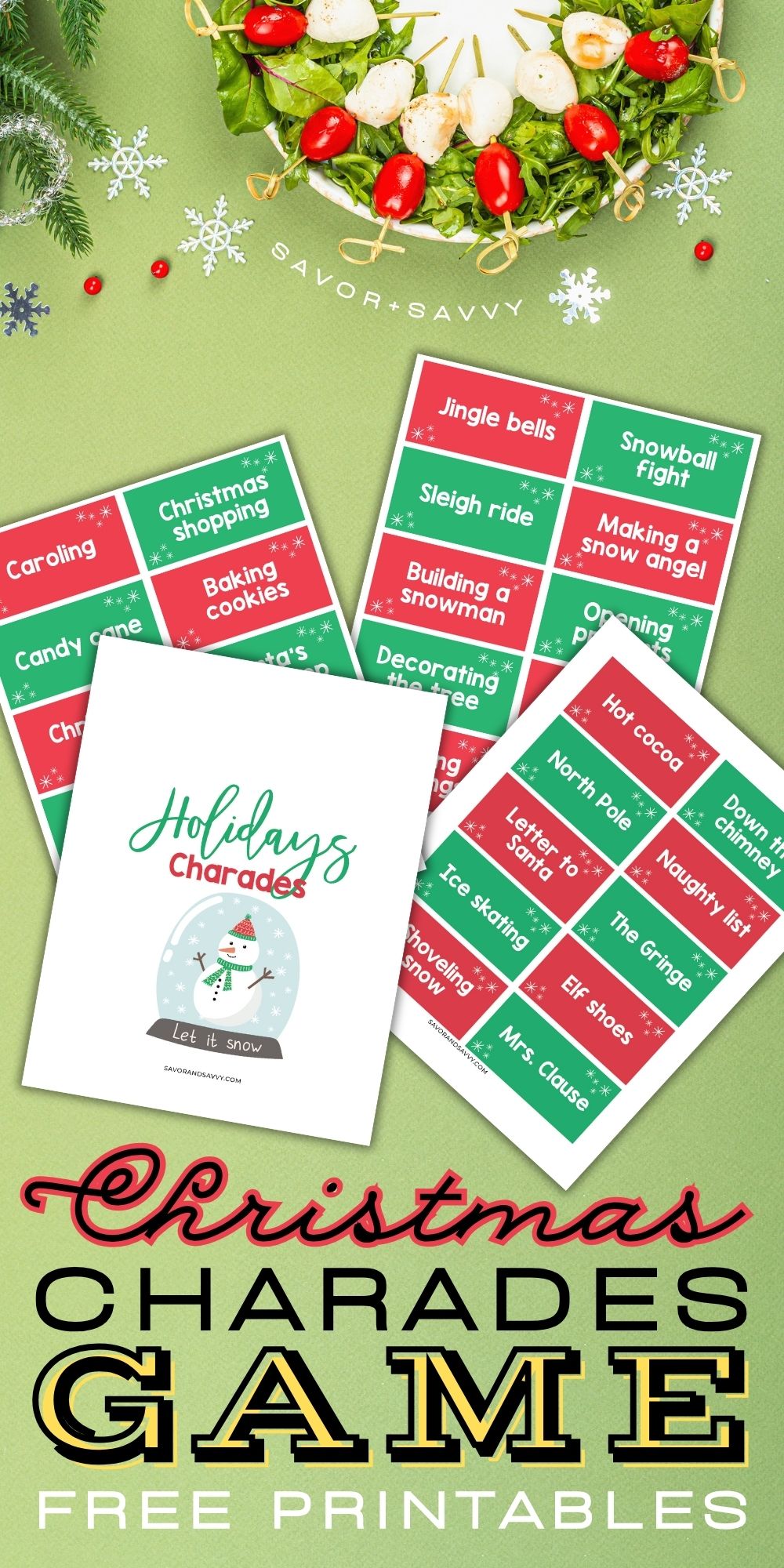 Free Printable Christmas Charades Party Game