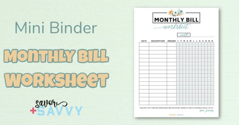Free 9 Page Mini Budget Binder Printable - Savor + Savvy