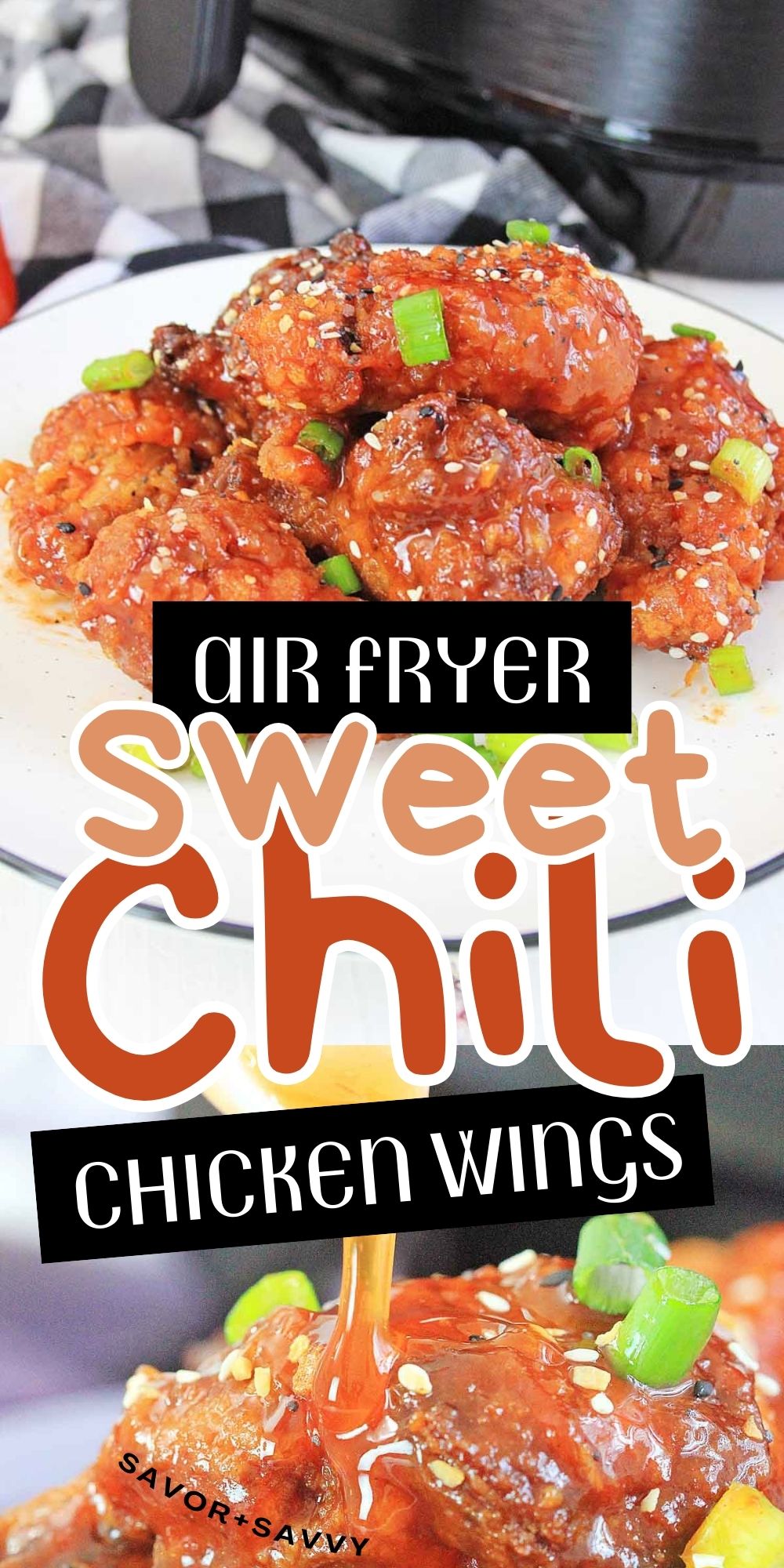 Air Fryer Sweet Asian Chili Chicken Wings
