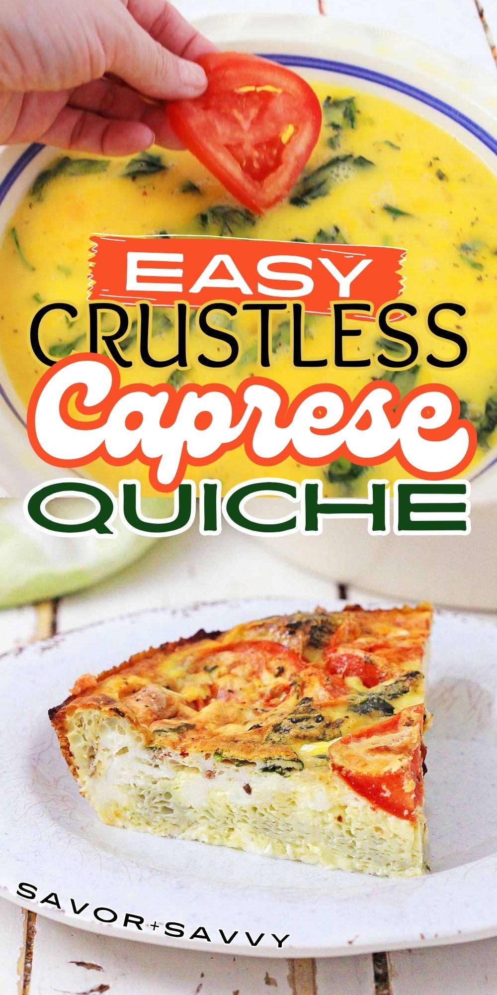 Crustless Caprese Quiche Recipe