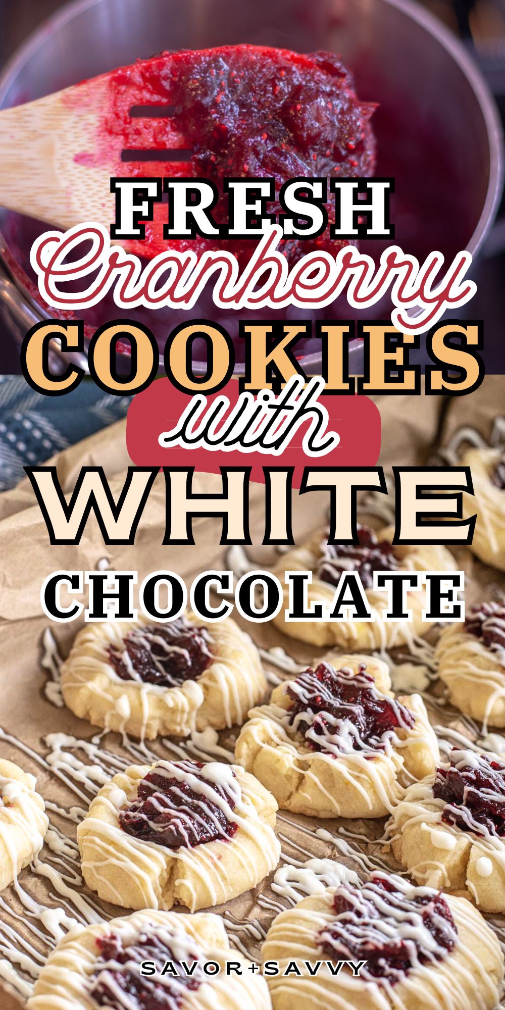 Cranberry Bliss Thumbprint Cookies