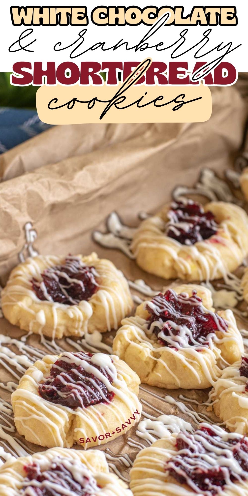 Cranberry Bliss Thumbprint Cookies