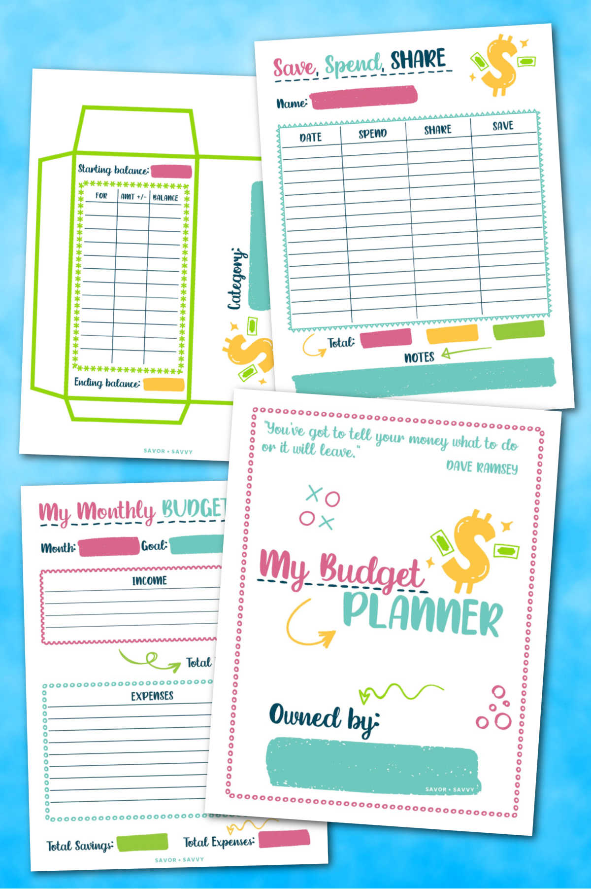 Free Cash Envelope Template Printable - Budgeting Tips - Savor + Savvy