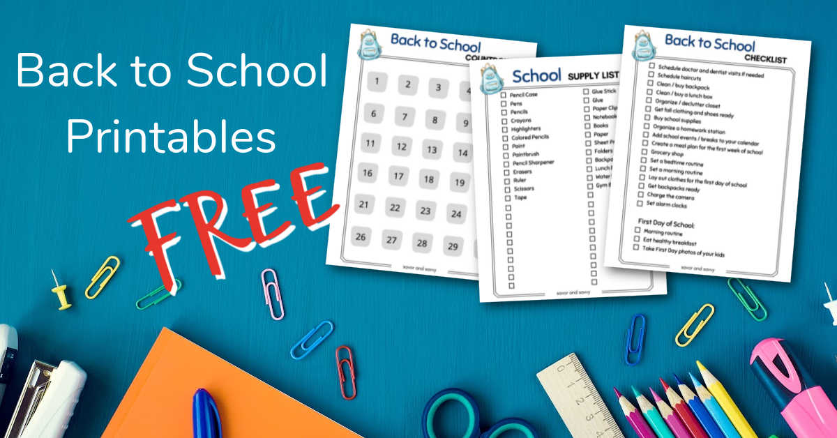 Back to School Checklist Printables - Savor + Savvy