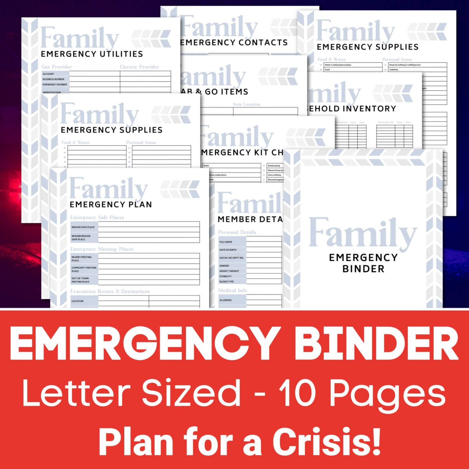 Family Emergency Binder | FREE Printables for a Crisis - Savor + Savvy