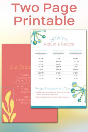 How to Cut Recipe in Half Chart with Free Printable - Savor + Savvy