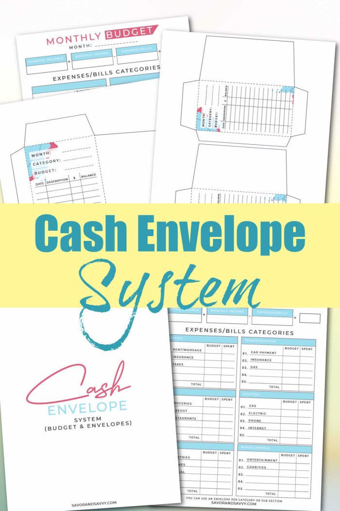 Cash Envelope System Free 4 Page Printable - Savor + Savvy