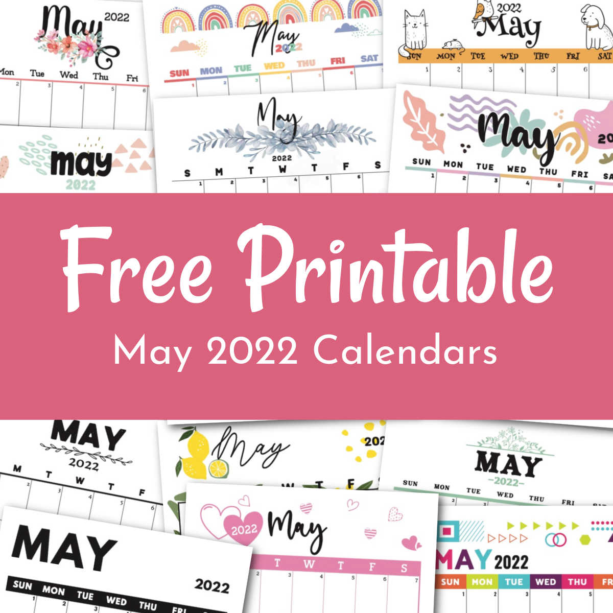 may calendar 2022 pink