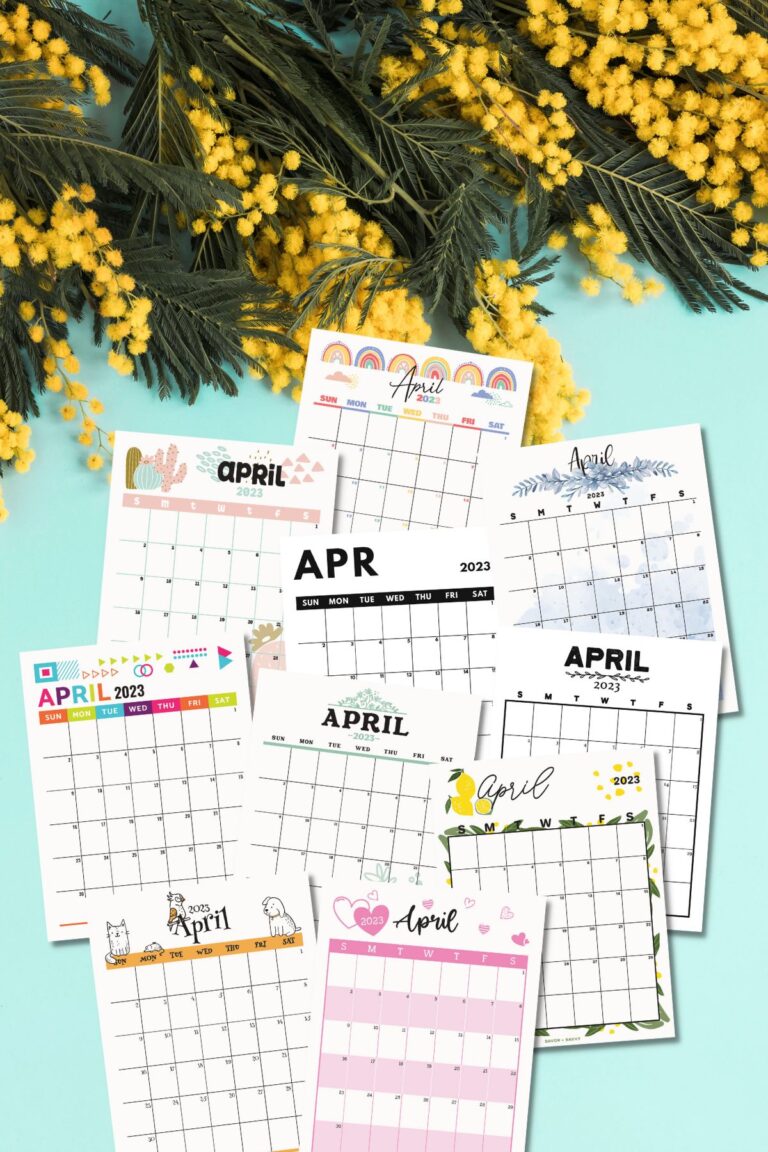 April 2023 Calendar Templates - Free Printables - Savor + Savvy