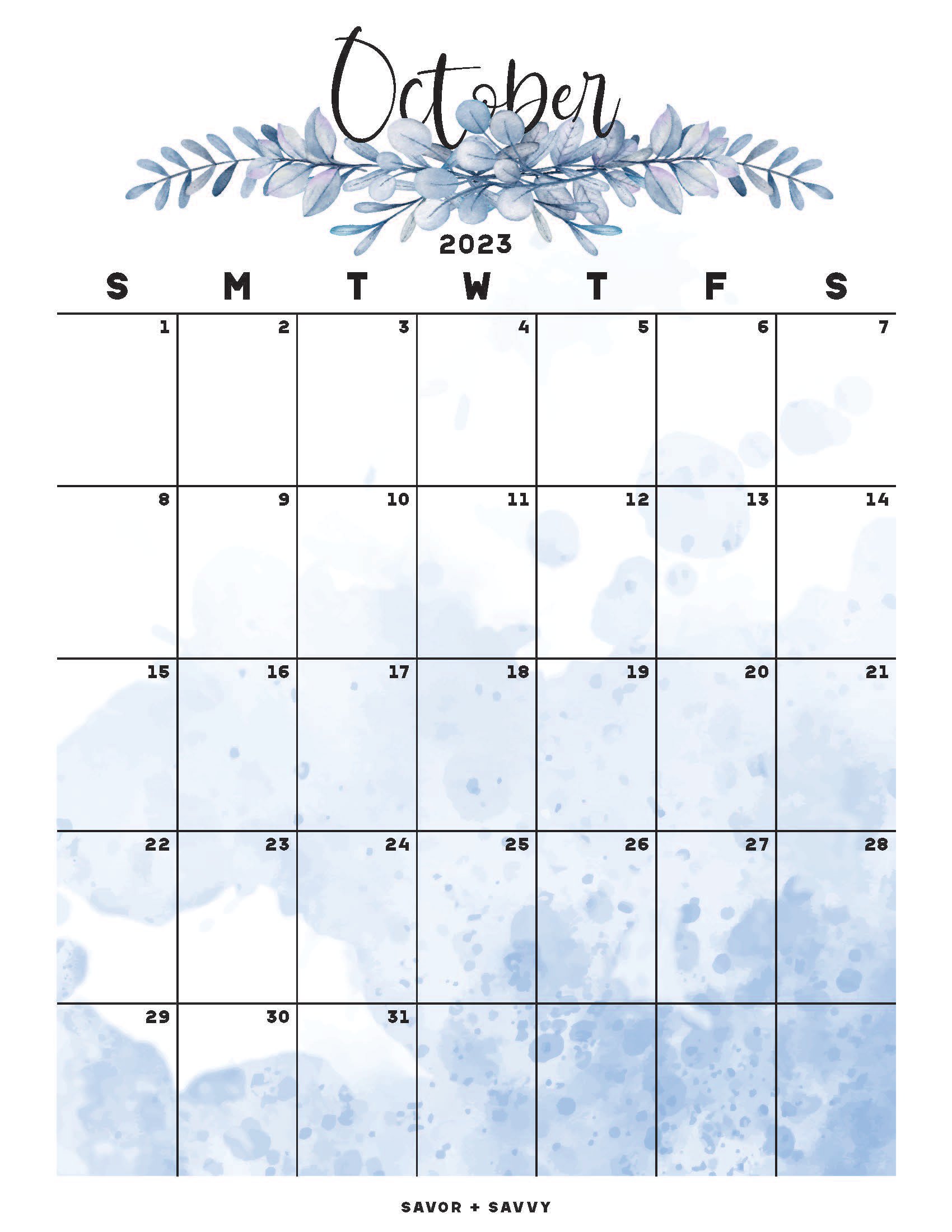 Printable October 2023 Calendar Templates 