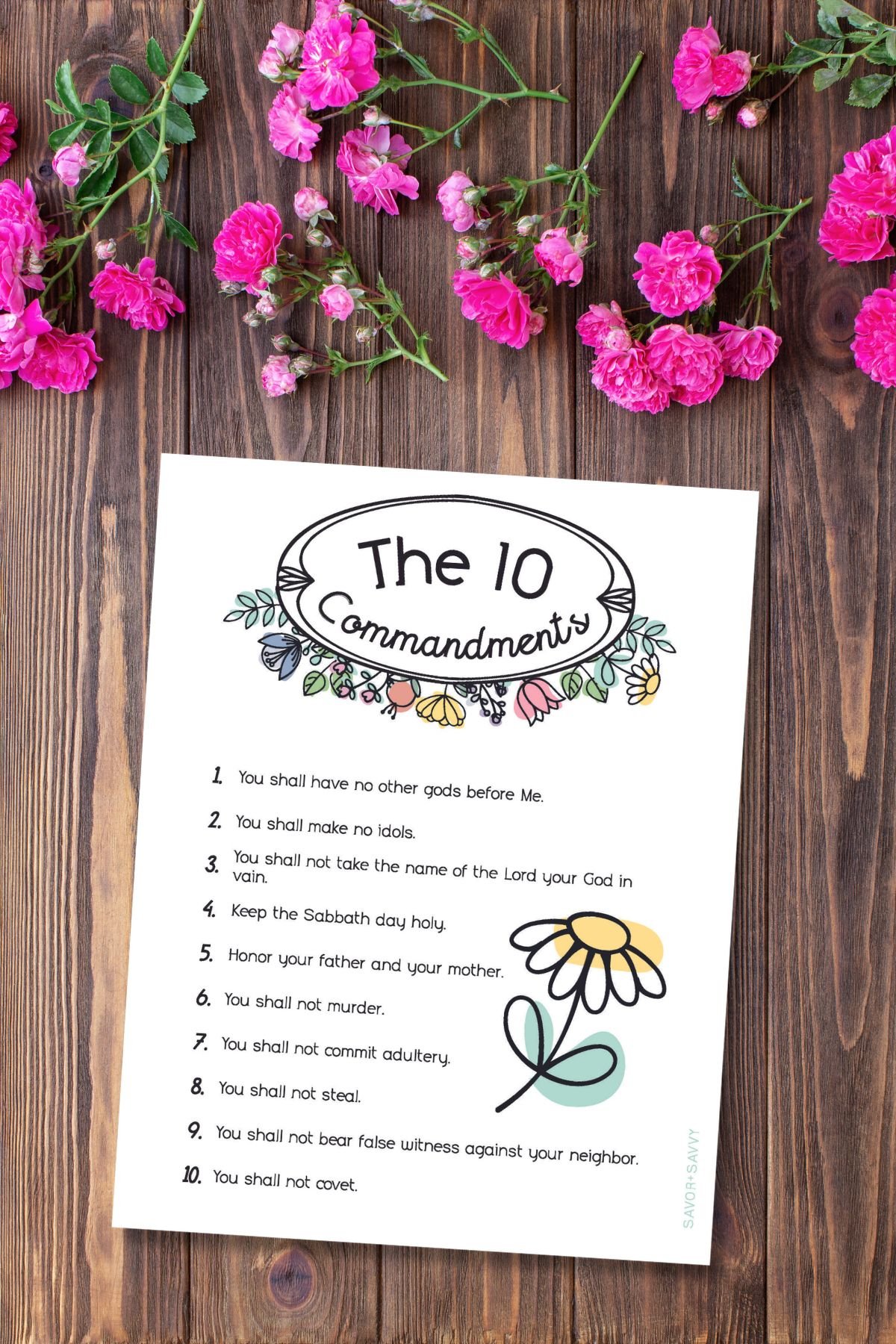 ten commandments for kids printable