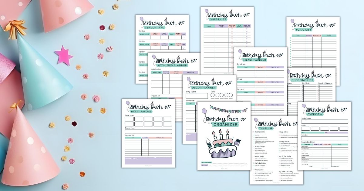 Birthday Bash Organizer - Party Planning Printables + Guide - Savor ...