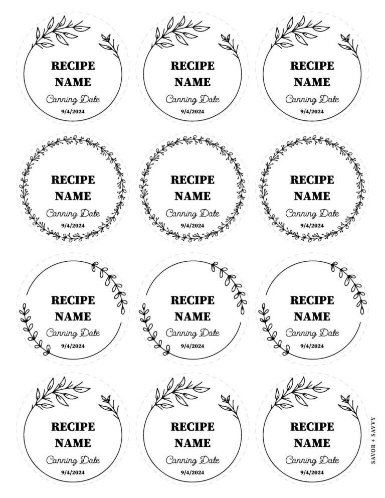 Free Printable &amp; Editable Canning Labels - Savor + Savvy