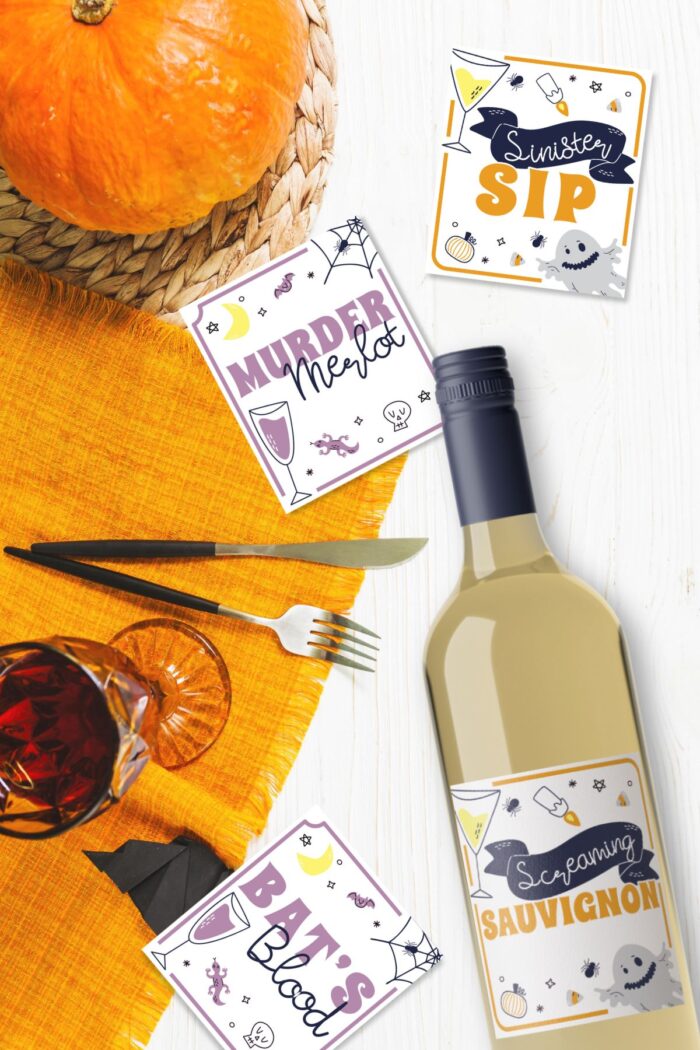 Free Printable Halloween Wine Bottle Labels - Savor + Savvy