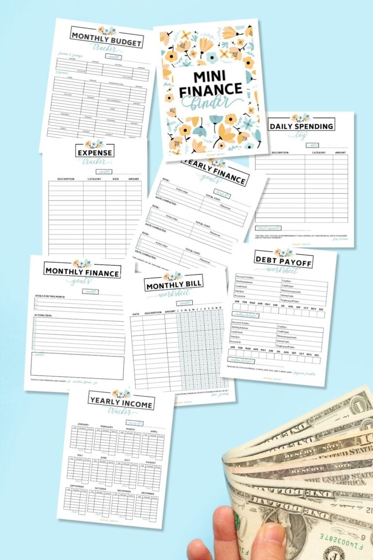 Free 9 Page Mini Budget Binder Printable - Savor + Savvy
