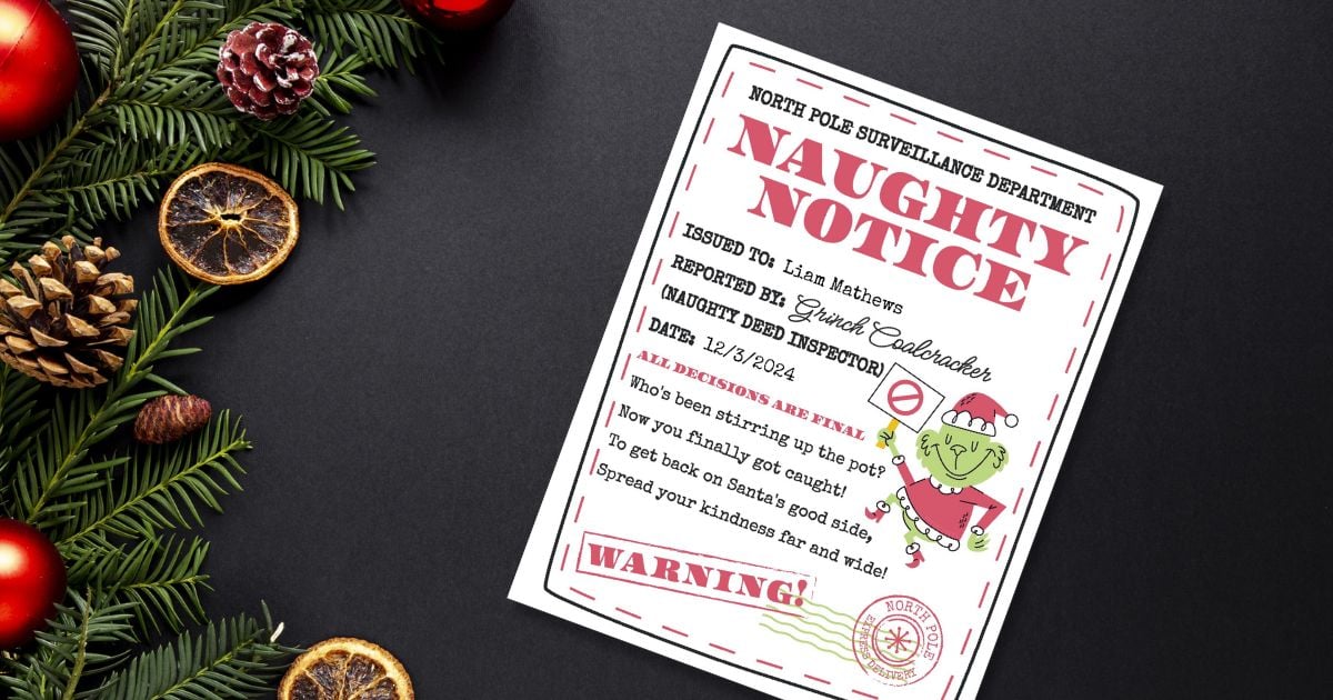 Free Printable & Editable Naughty Notice - Savor + Savvy free-printable-editable-naughty-notice-savor-savvy