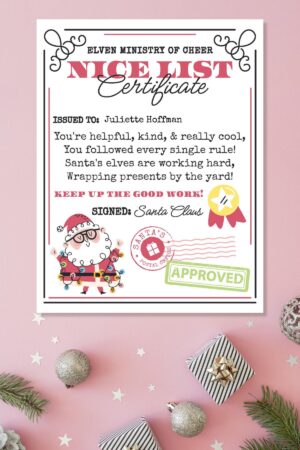 Free Printable &amp; Editable Nice List Certificate - Savor + Savvy