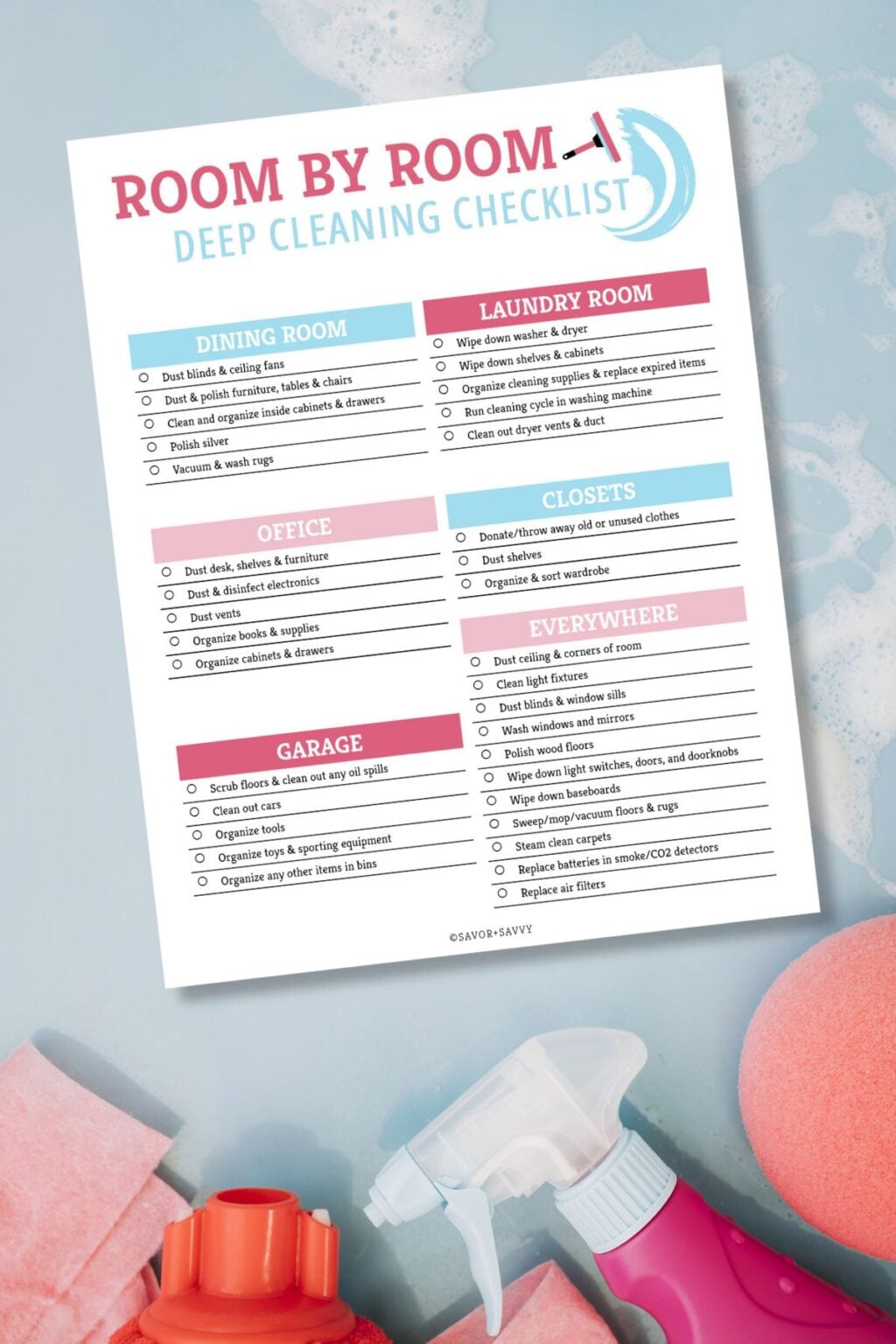 Free Printable Deep Cleaning Checklist - Savor + Savvy