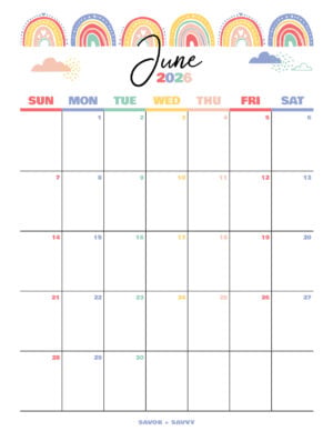June 2026 Calendar Templates - 14 Free Printabl…