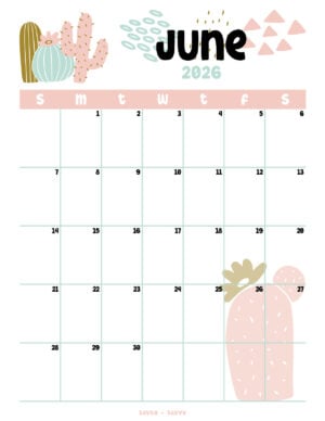 June 2026 Calendar Templates - 14 Free Printables - Savor + Savvy